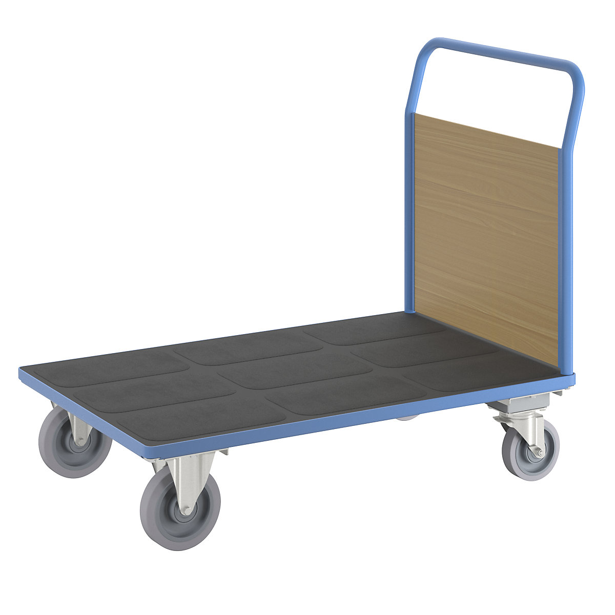 Platform truck with wooden panels – eurokraft pro (Product illustration 3)-2