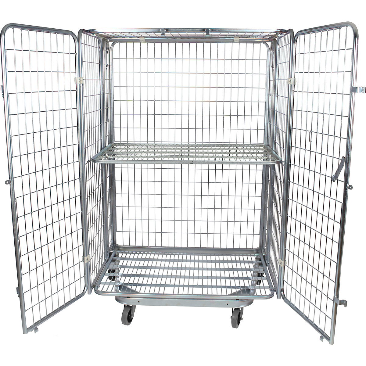 Roll container with double door