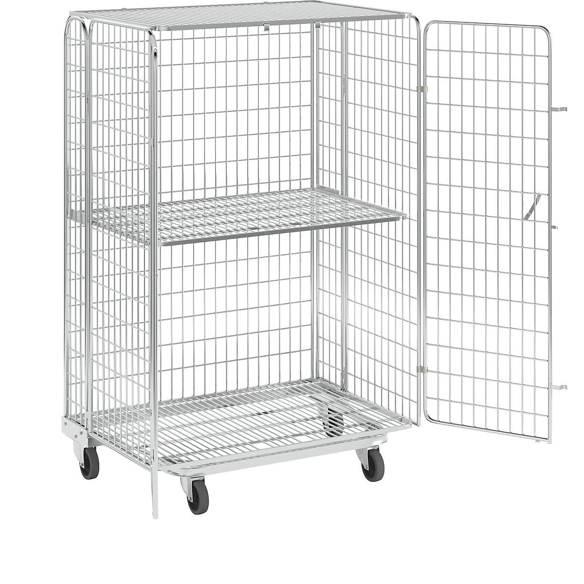 Roll container with double door