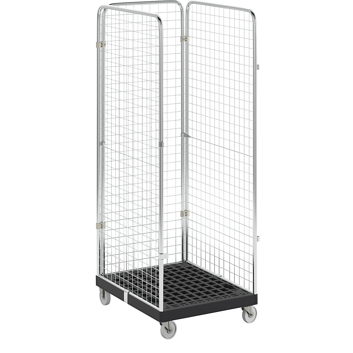 Roll container with mesh panels – eurokraft basic (Product illustration 2)-1