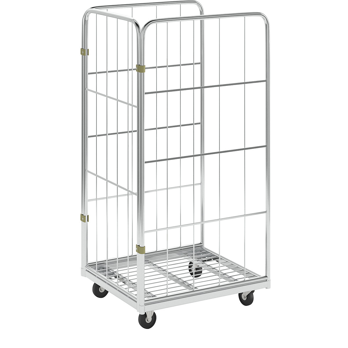 Roll container with mesh panels