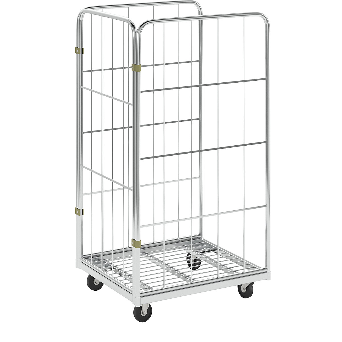 Roll container with mesh panels