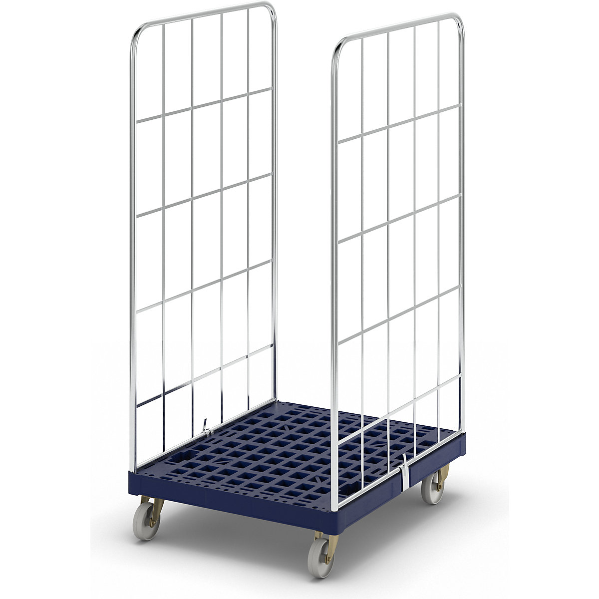 Roll container with plastic dolly