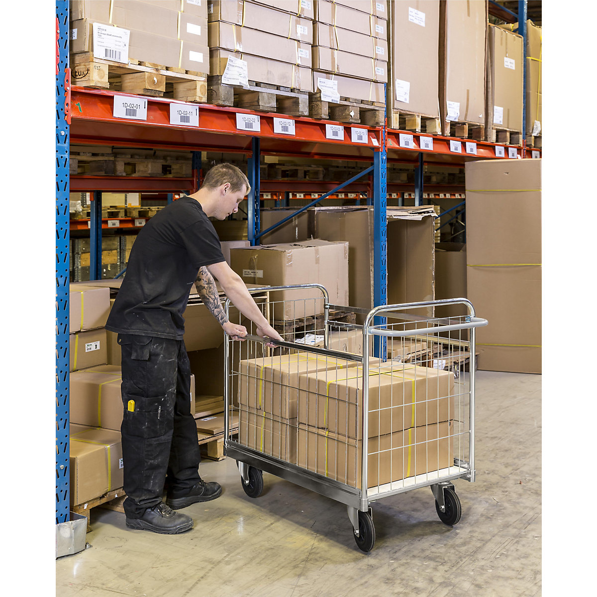 Zinc plated parcel trolley – Kongamek (Product illustration 3)-2