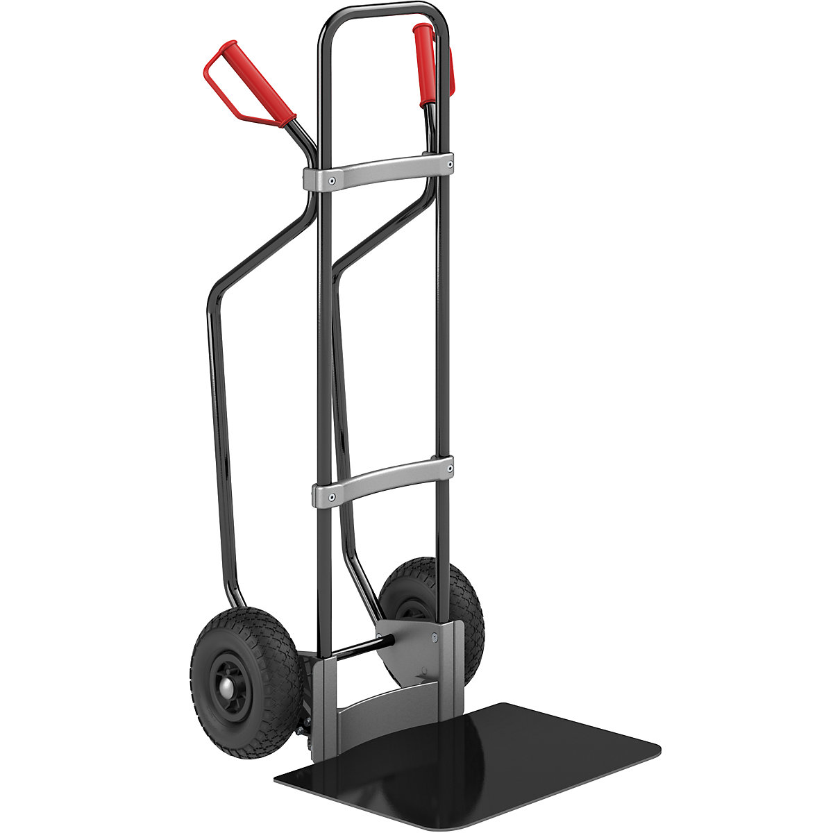 Sack truck with runners, black - eurokraft pro