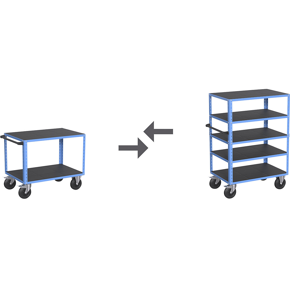 CustomLine shelf truck, open on 4 sides – eurokraft pro (Product illustration 3)-2
