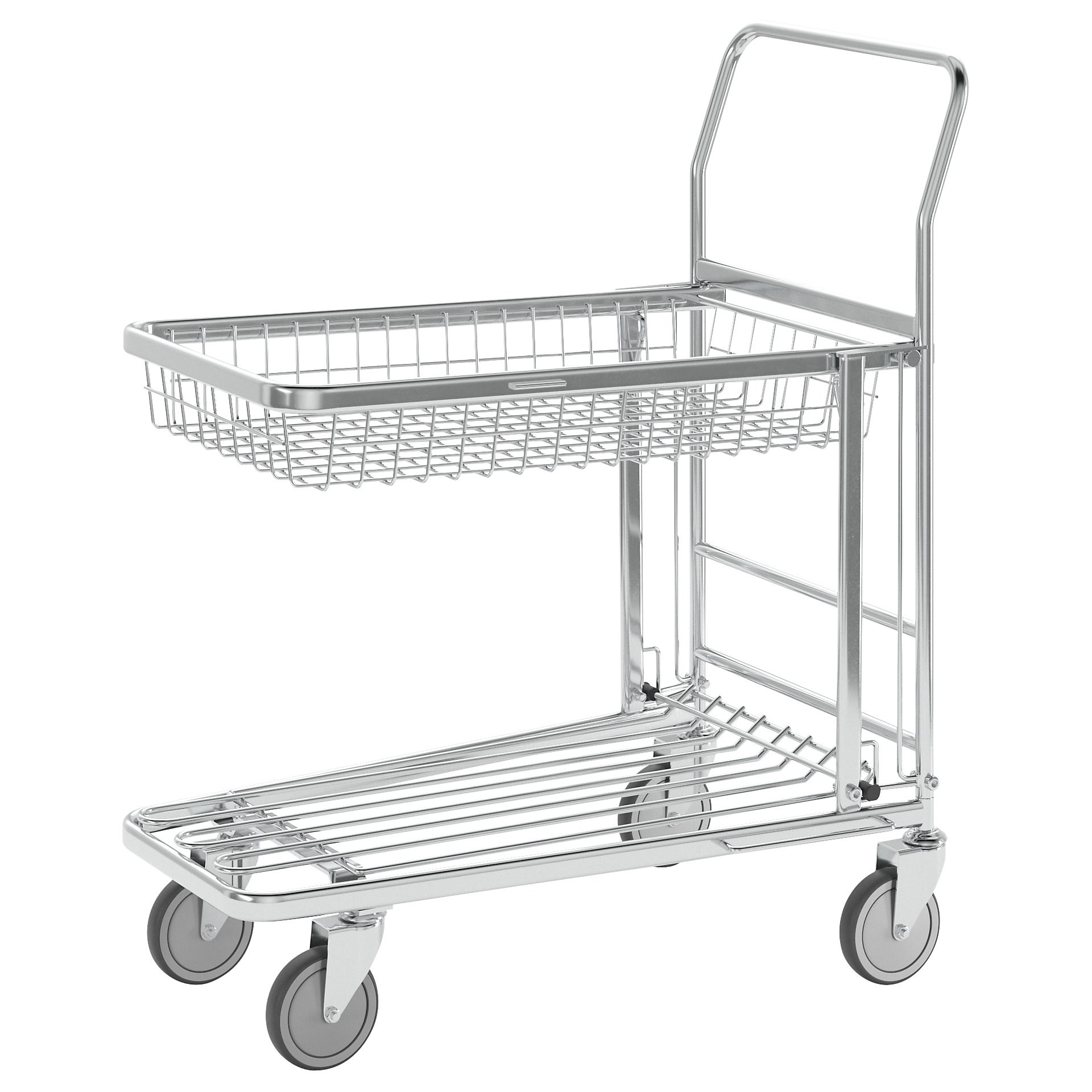 Shopping trolley, zinc plated – Kongamek: LxWxH 870 x 530 x 1010 mm ...
