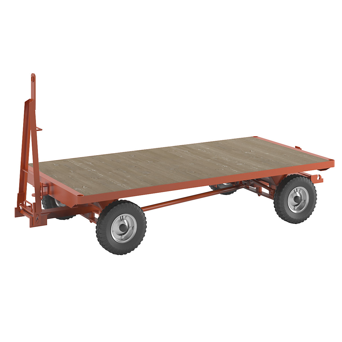 Trailer, 4-wheel linked ackerman steering, max. load 3 t, platform 2.5 x 1.25 m, pneumatic tyres-6