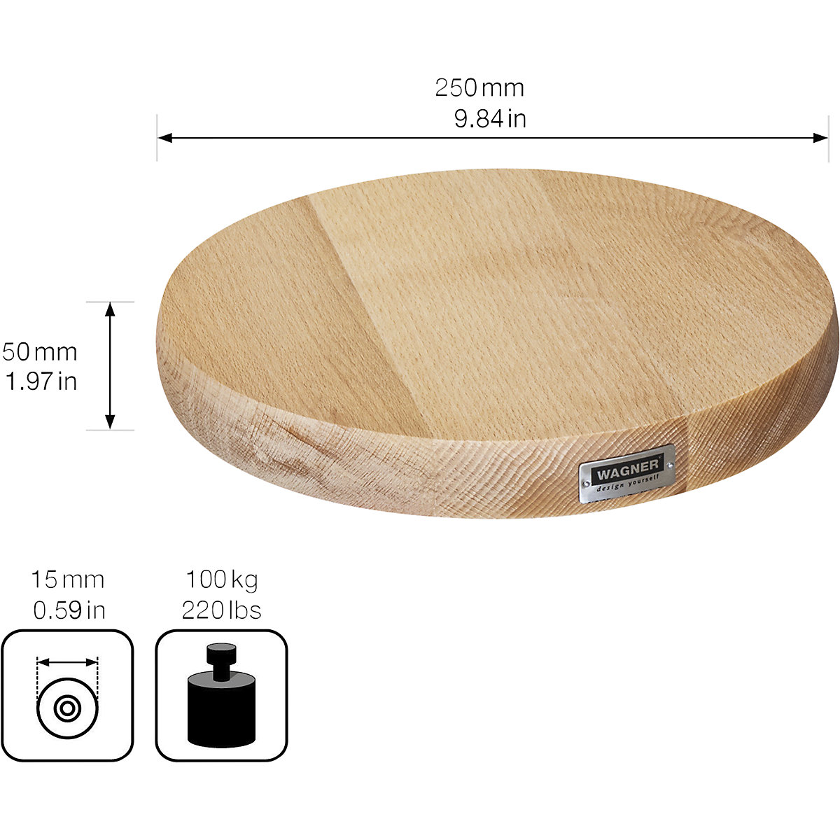 MASSIV beech plant dolly – Wagner (Product illustration 2)-1
