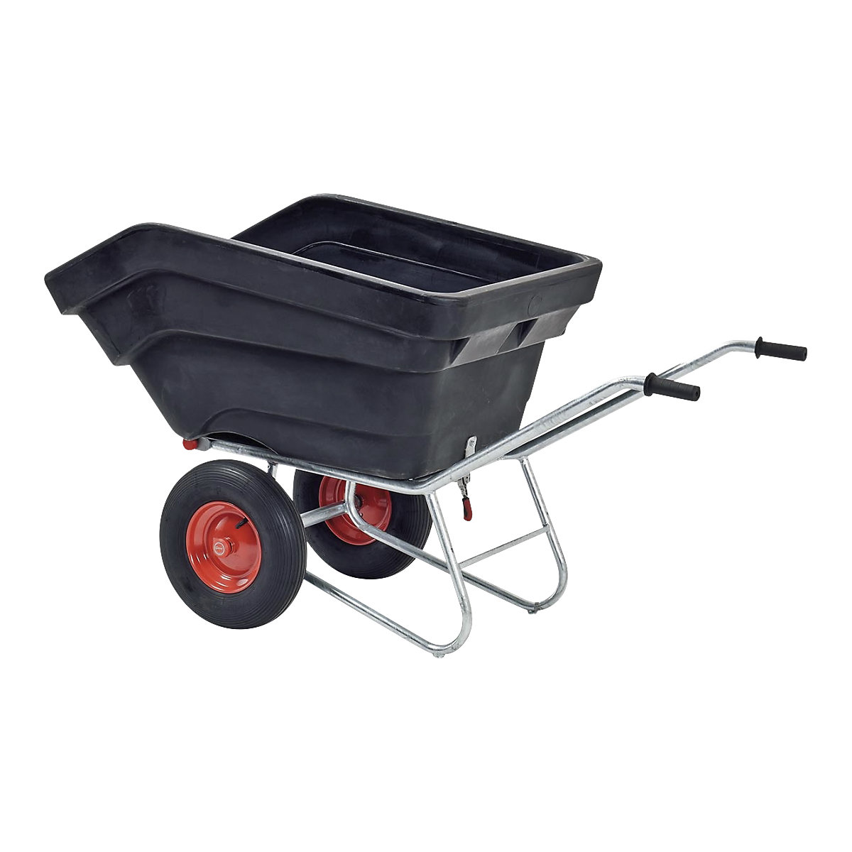 Compact wheelbarrow with galvanized frame