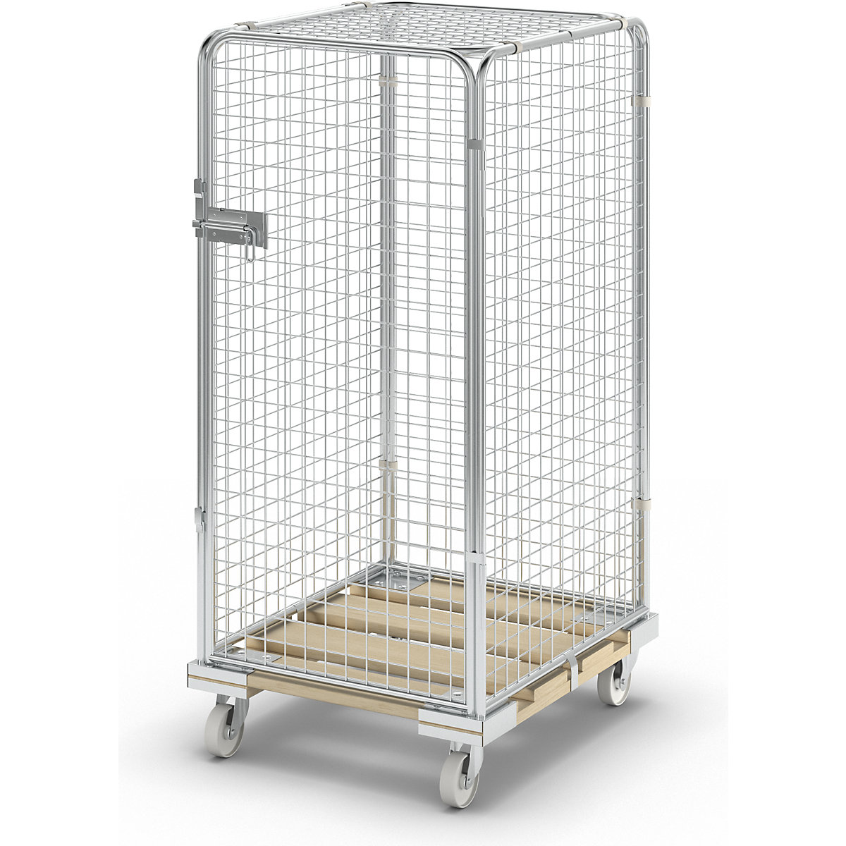 Antidiefstalcontainer met houten laadbord