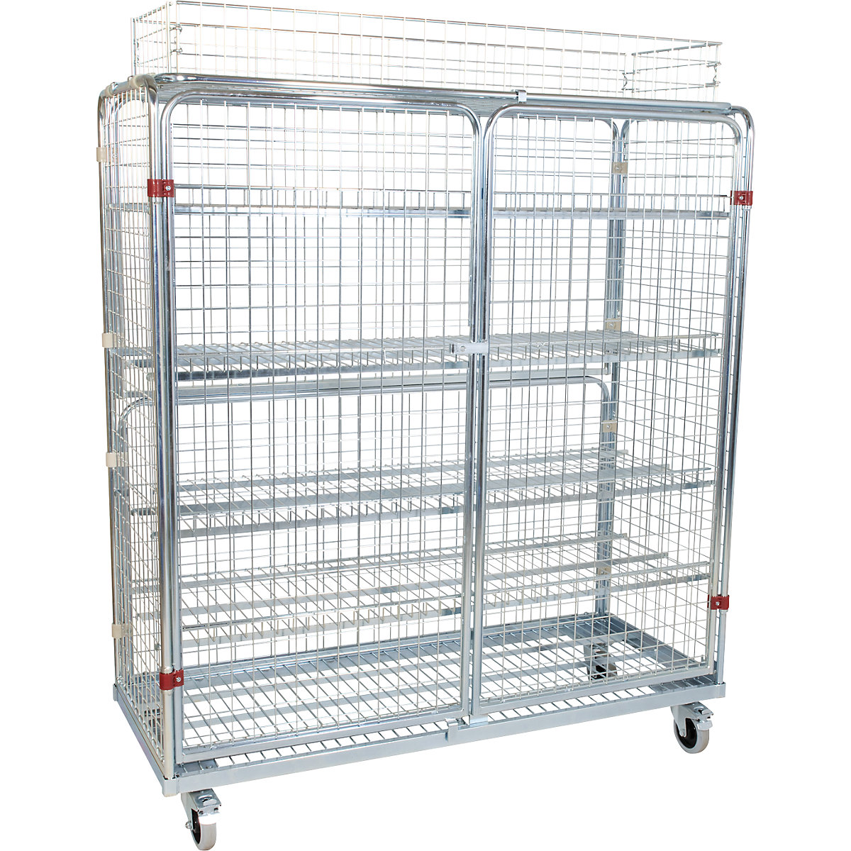 Stalen rolcontainer met vleugeldeuren