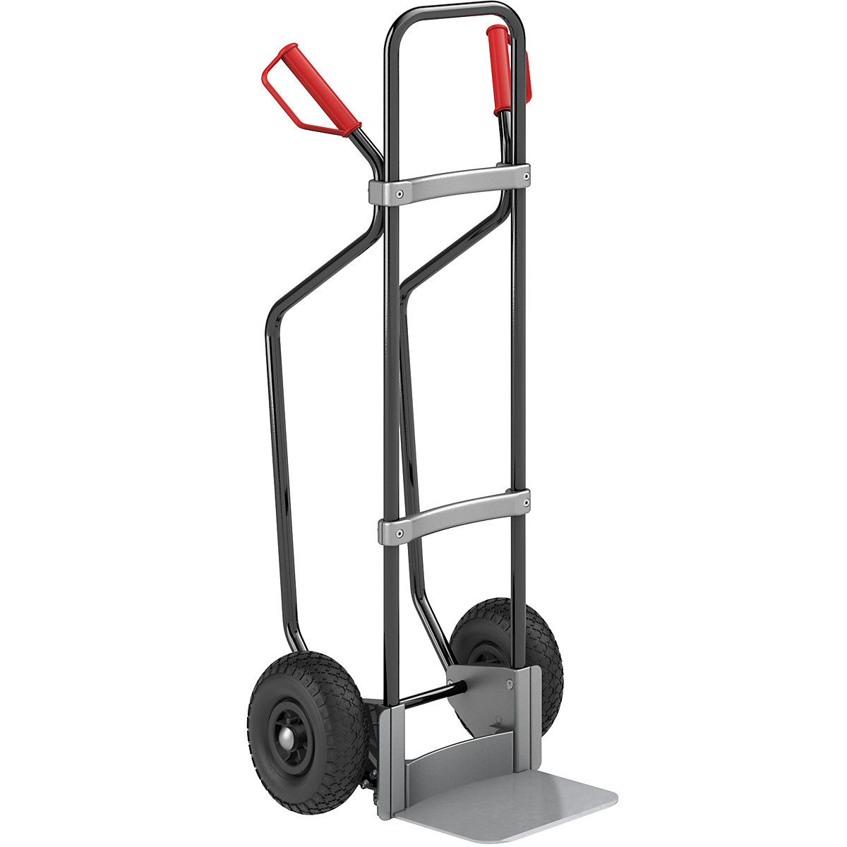 Steekwagen met sleeplatten, zwart &ndash; eurokraft pro