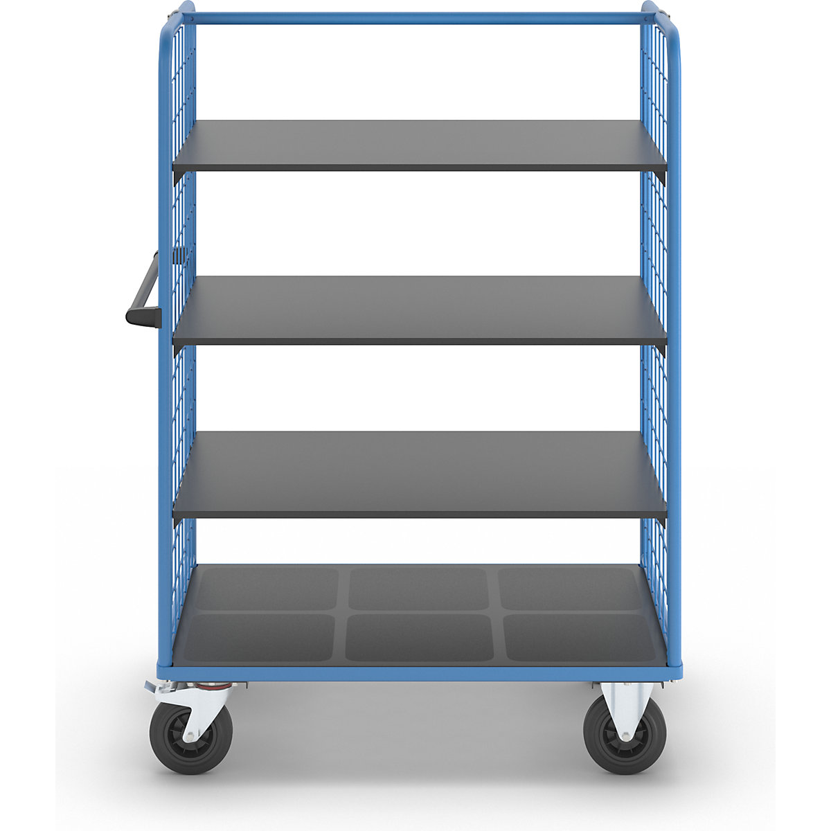 eurokraft pro 4-Tier Mesh Sided Cart Blue 5
