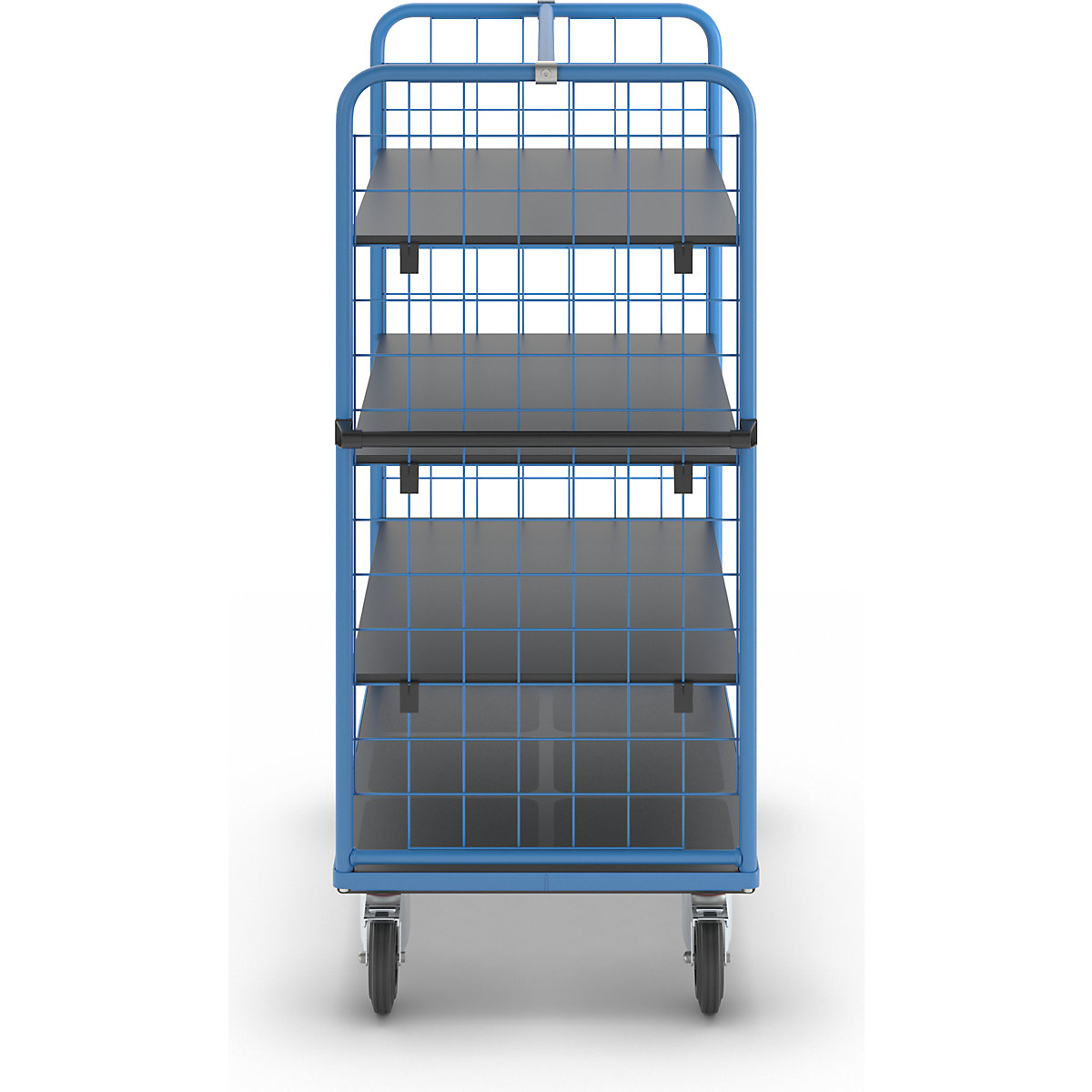 eurokraft pro 4-Tier Mesh Sided Cart Blue 10