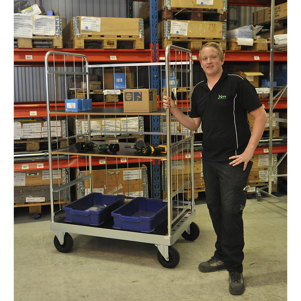 Multi-Etagenwagen, verzinkt Kongamek (Produktabbildung 3)-2