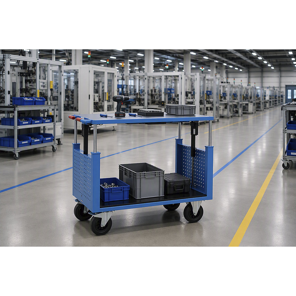 Montagewagen, elektrisch höhenverstellbar eurokraft pro (Produktabbildung 7)-6