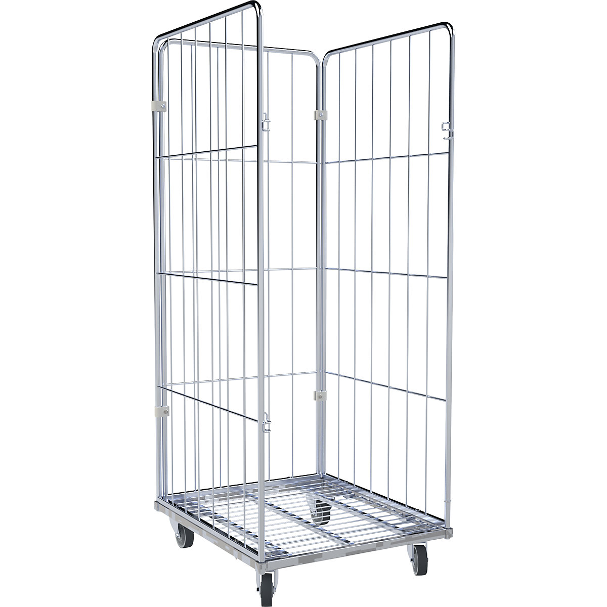 Kaiserkraft Laundry Cart 3-Sided Galvanized Steel 2