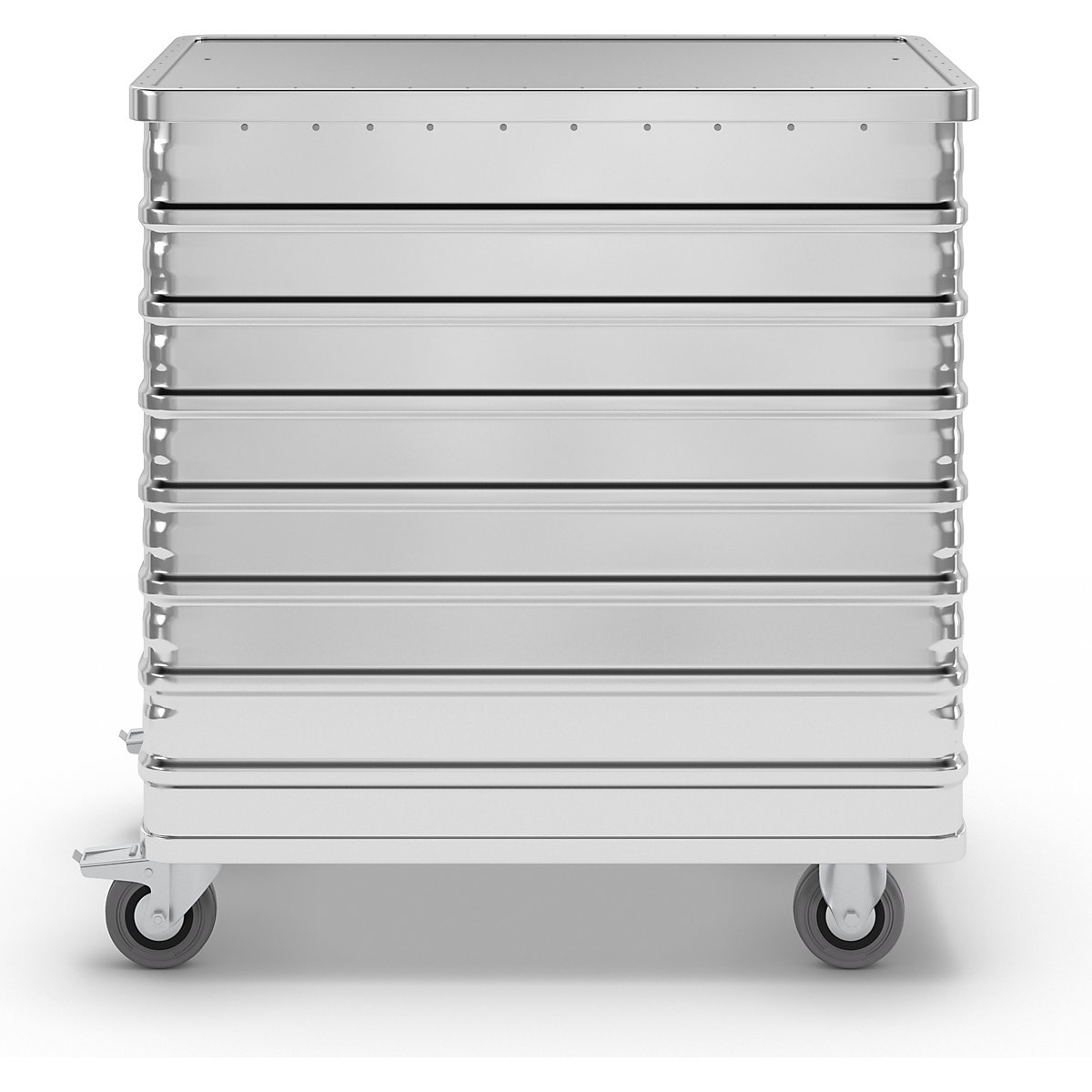 Aluminijast zaboj na kolesih, preklopna stranica – Gmöhling (Slika izdelka 3)-2