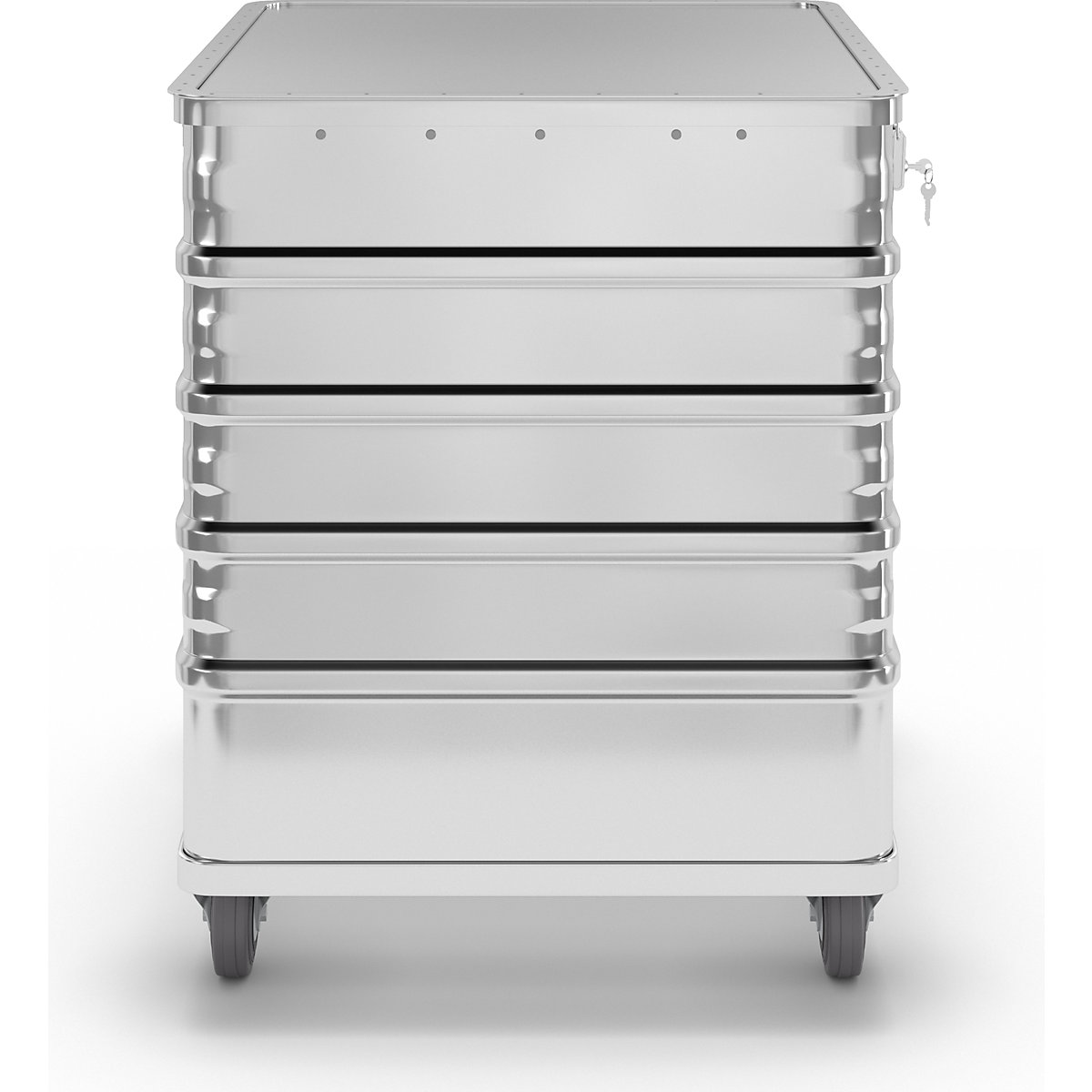 Aluminijast zaboji na kolesih, polne stene – Gmöhling (Slika izdelka 6)-5