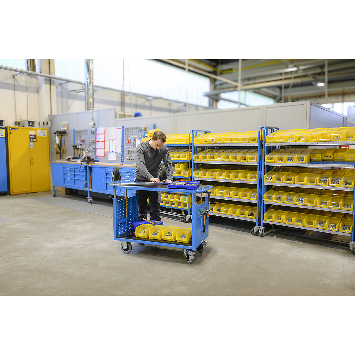 Wózek montażowy, z regulacją wysokości – eurokraft pro (Zdjęcie produktu 2)-1