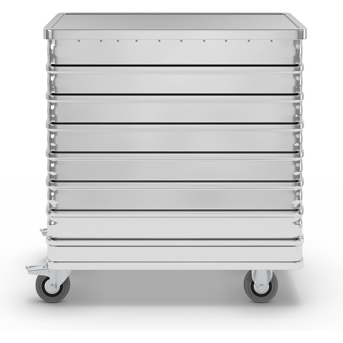 Wózek skrzyniowy z aluminium, opuszczana ścianka boczna – Gmöhling (Zdjęcie produktu 2)-1