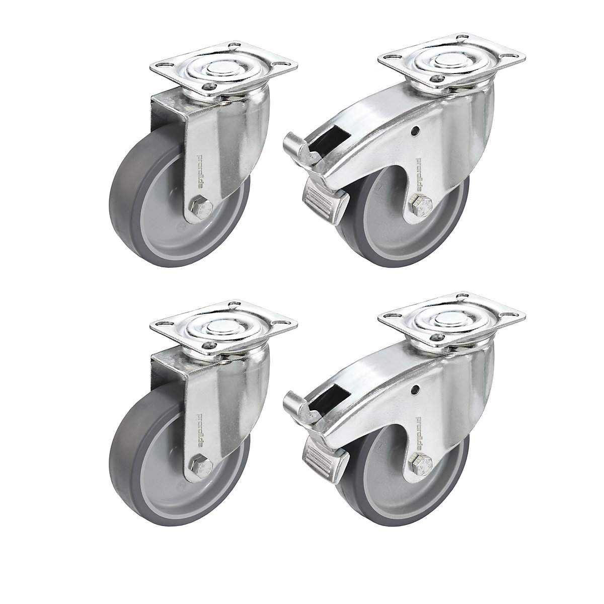 Set van thermoplastische rubberbanden, met montageplaat &ndash; Proroll