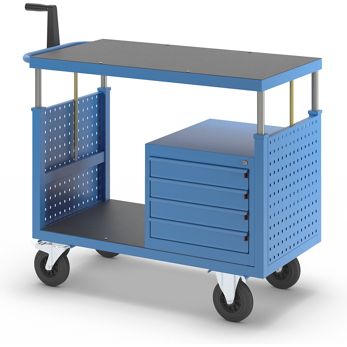 Assembly trolley, height adjustable – eurokraft pro (Product illustration 4)-3