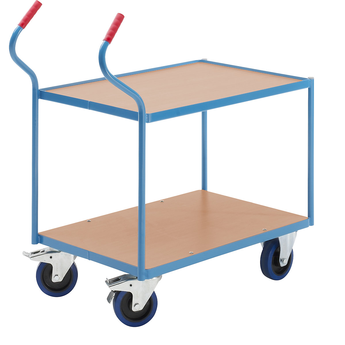Industrial table trolley – eurokraft pro, fully elastic tyres, non-marking, shelf heights 235 / 765 mm-1