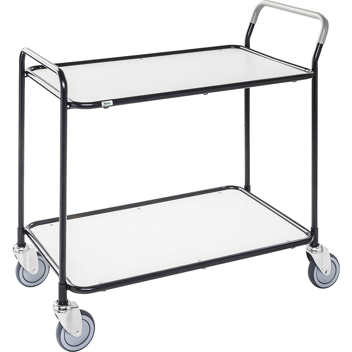 Table trolley – Kongamek, 2 shelves, LxWxH 1020 x 555 x 965 mm, black / white, 2+ items-8