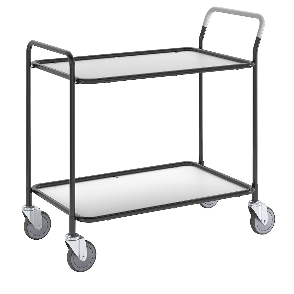 Table trolley – Kongamek, 2 shelves, LxWxH 1020 x 555 x 965 mm, black / white-1
