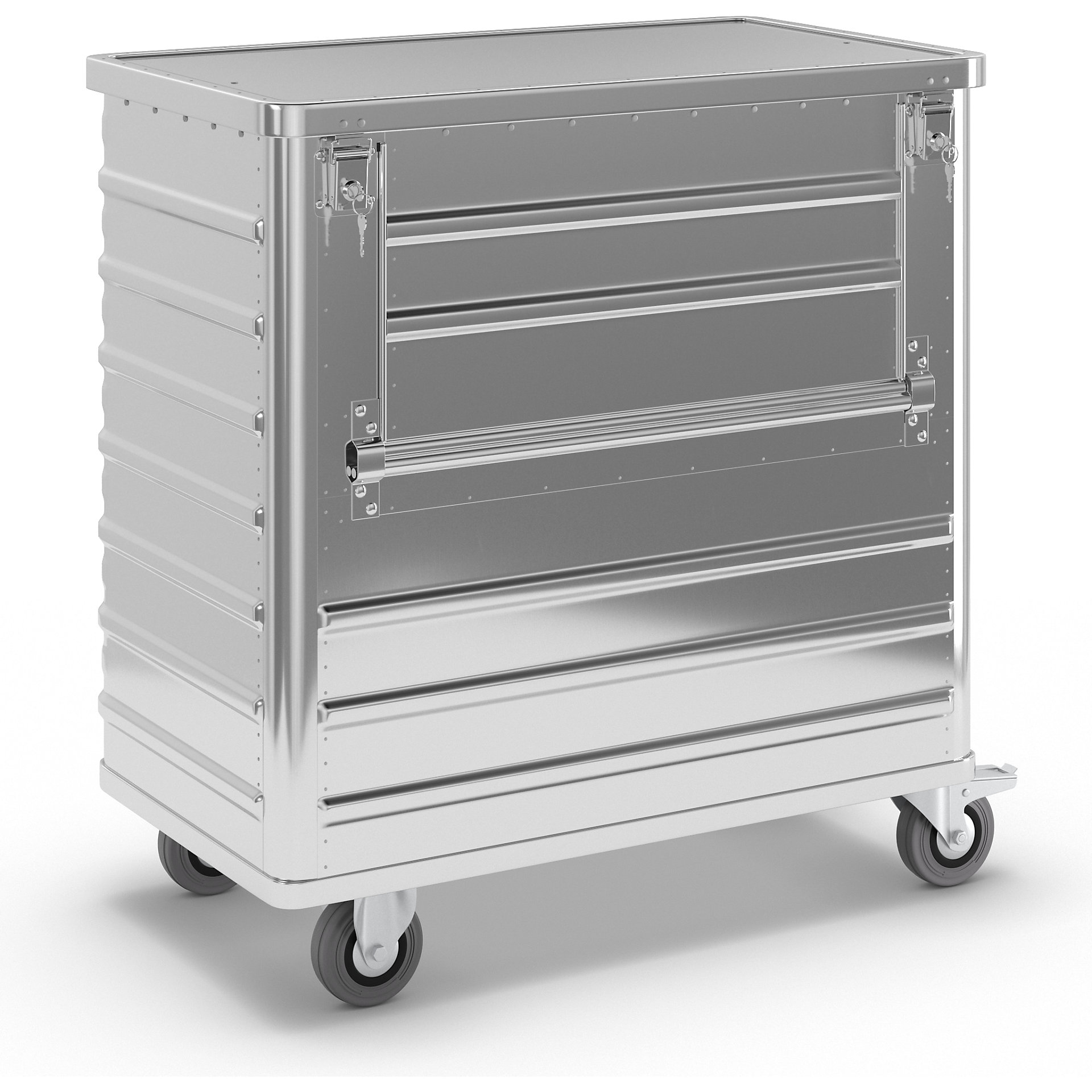Aluminium container truck, drop gate on side panel – Gmöhling: with ...