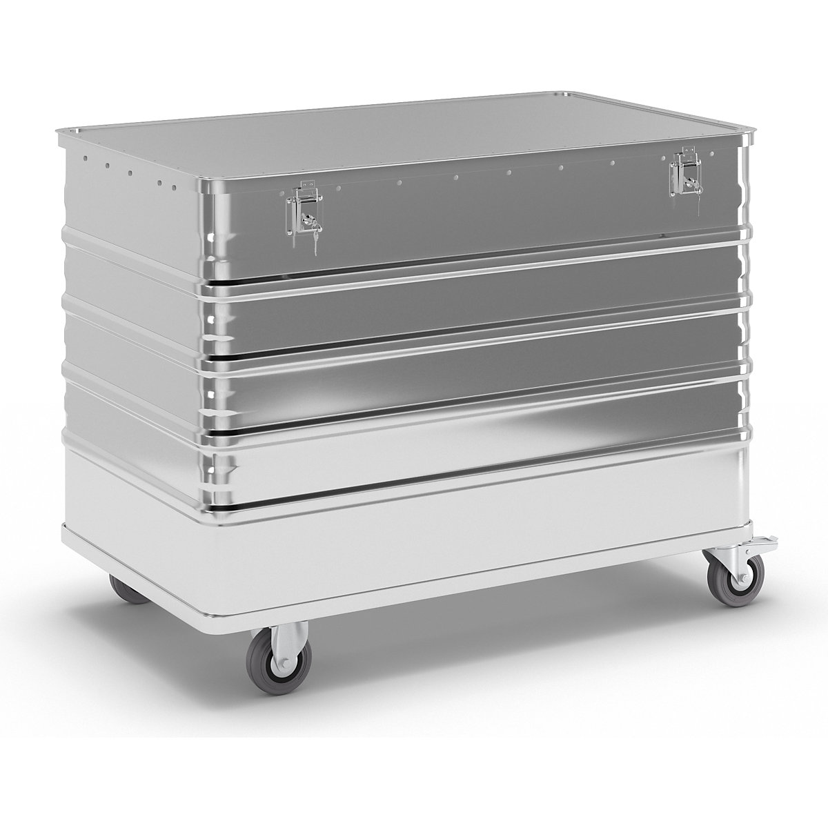 Aluminium container truck, solid panel – Gmöhling, with cover, lockable, capacity 322 l-10