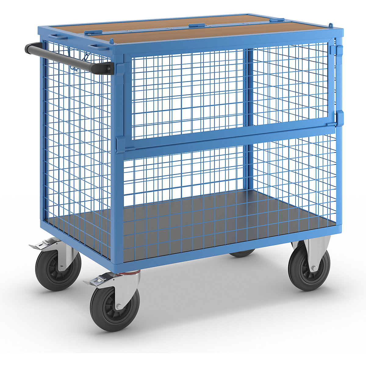 Container truck – eurokraft pro, walls made of steel mesh, with lid, LxW 1050 x 700 mm-1
