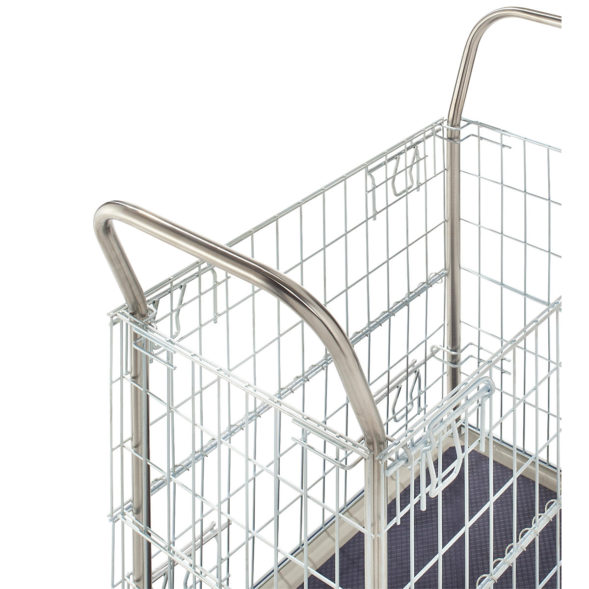 Mesh trolley, zinc plated mesh sides (Product illustration 4)-3