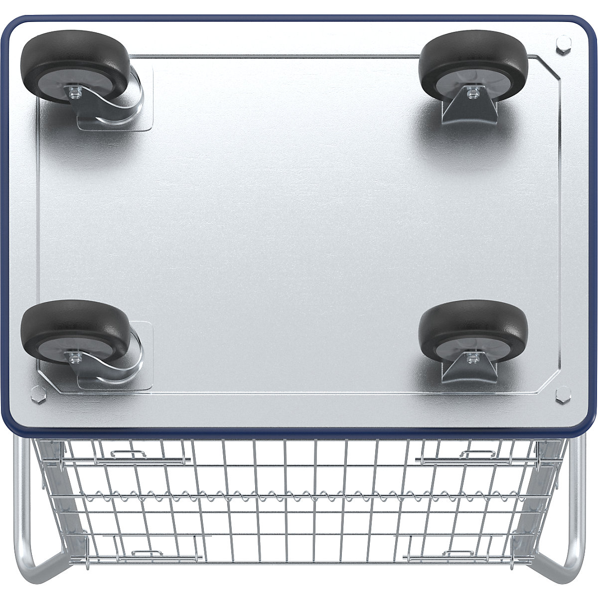 Mesh trolley, zinc plated mesh sides (Product illustration 4)-3