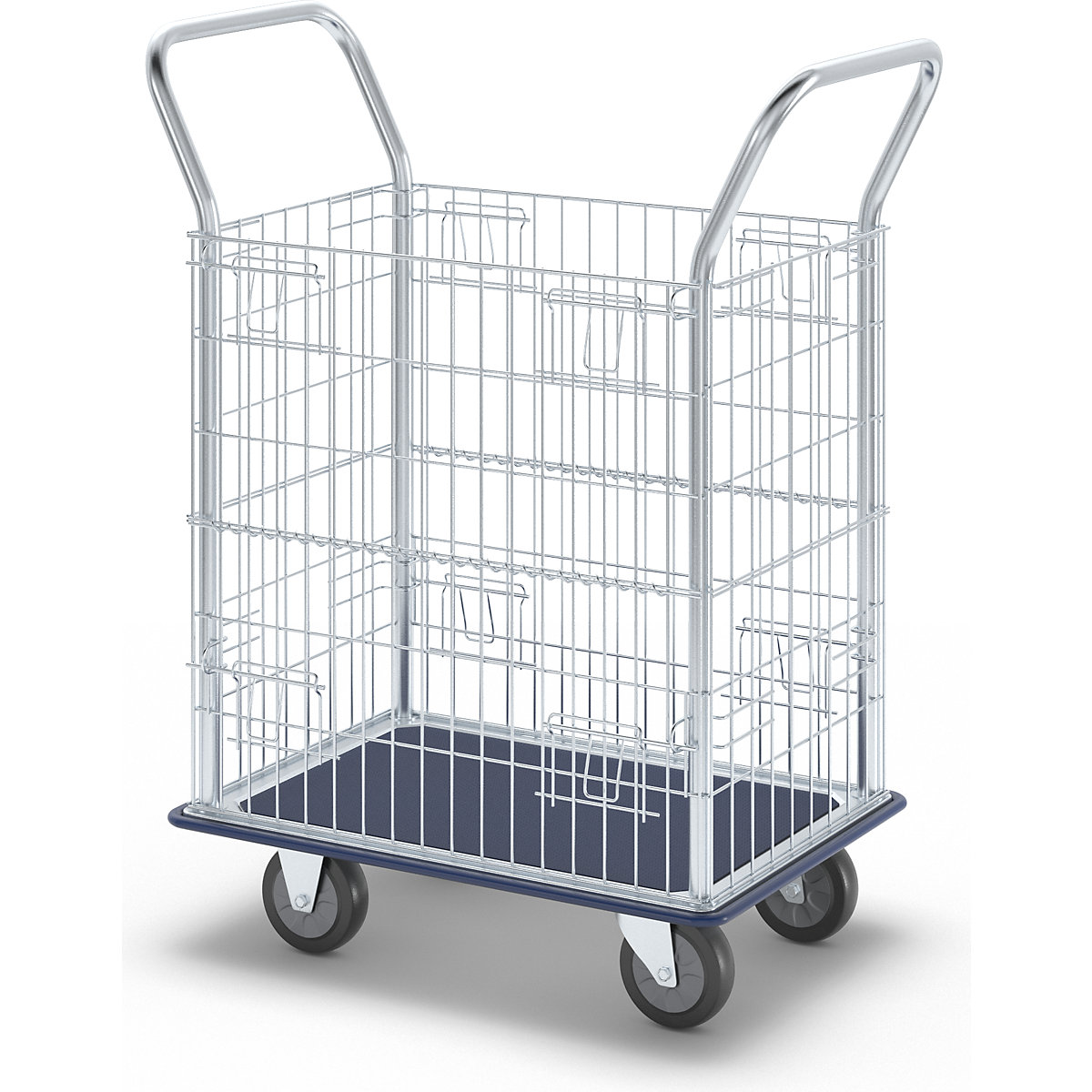 Mesh trolley, zinc plated mesh sides (Product illustration 7)-6