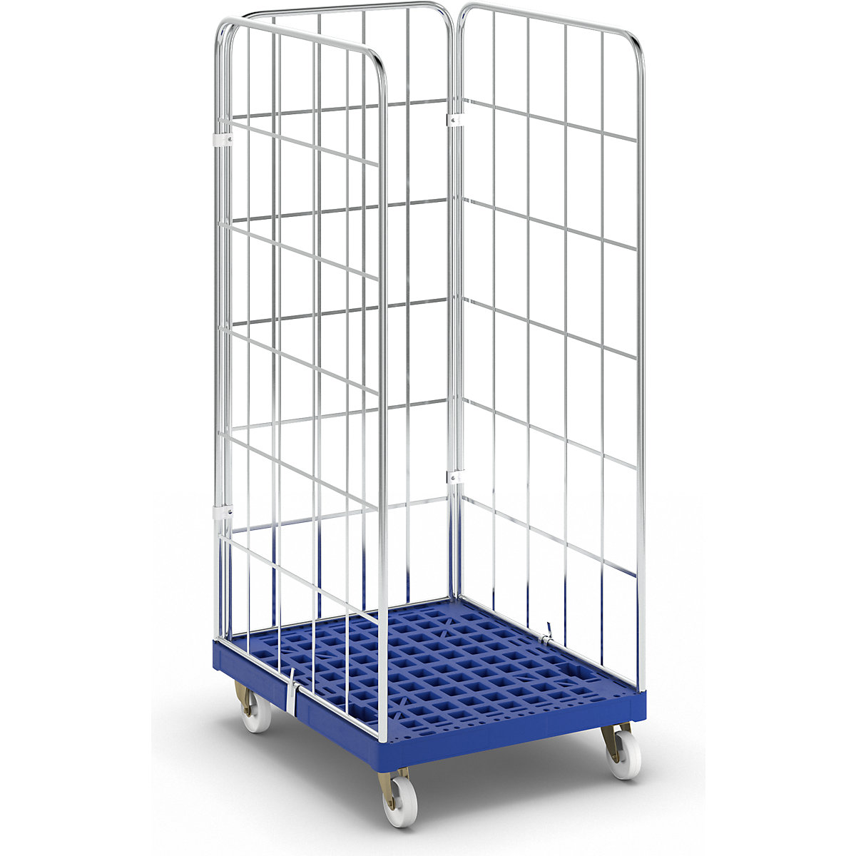 Roll container with plastic dolly, 3-sided, WxD 682 x 815 mm, effective height 1650 mm-9