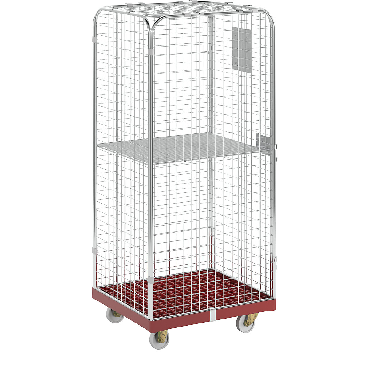 SAFE roll container, HxWxD 1800 x 720 x 810 mm, red transport dolly-1