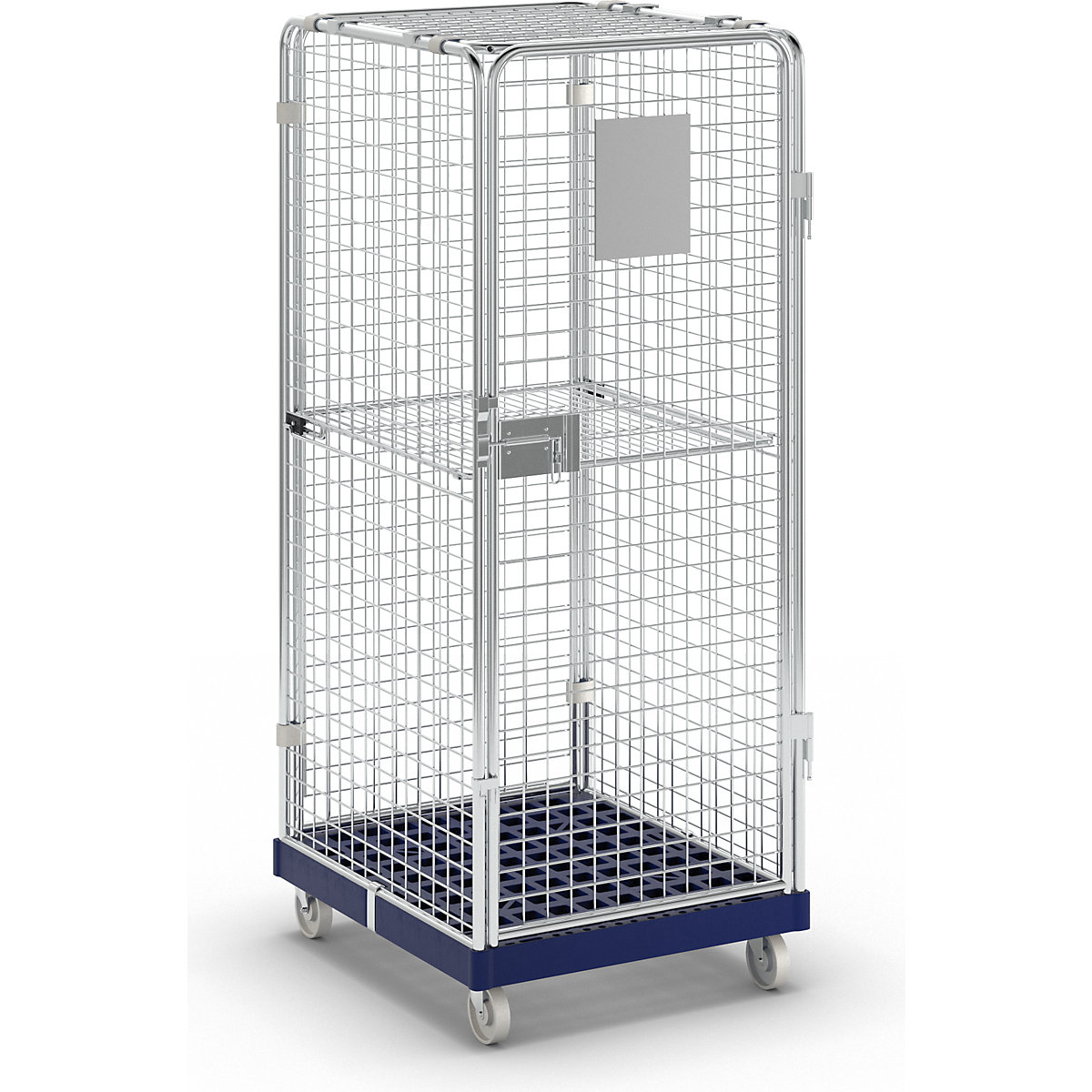 Security roll container with plastic dolly