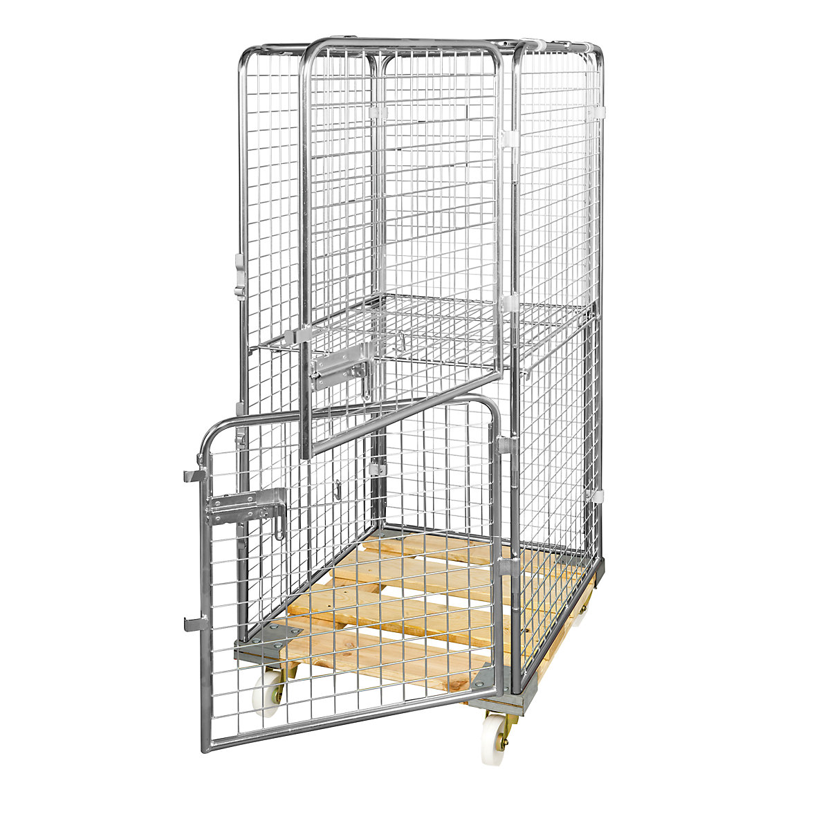 Security roll container with wooden dolly (Product illustration 18)-17