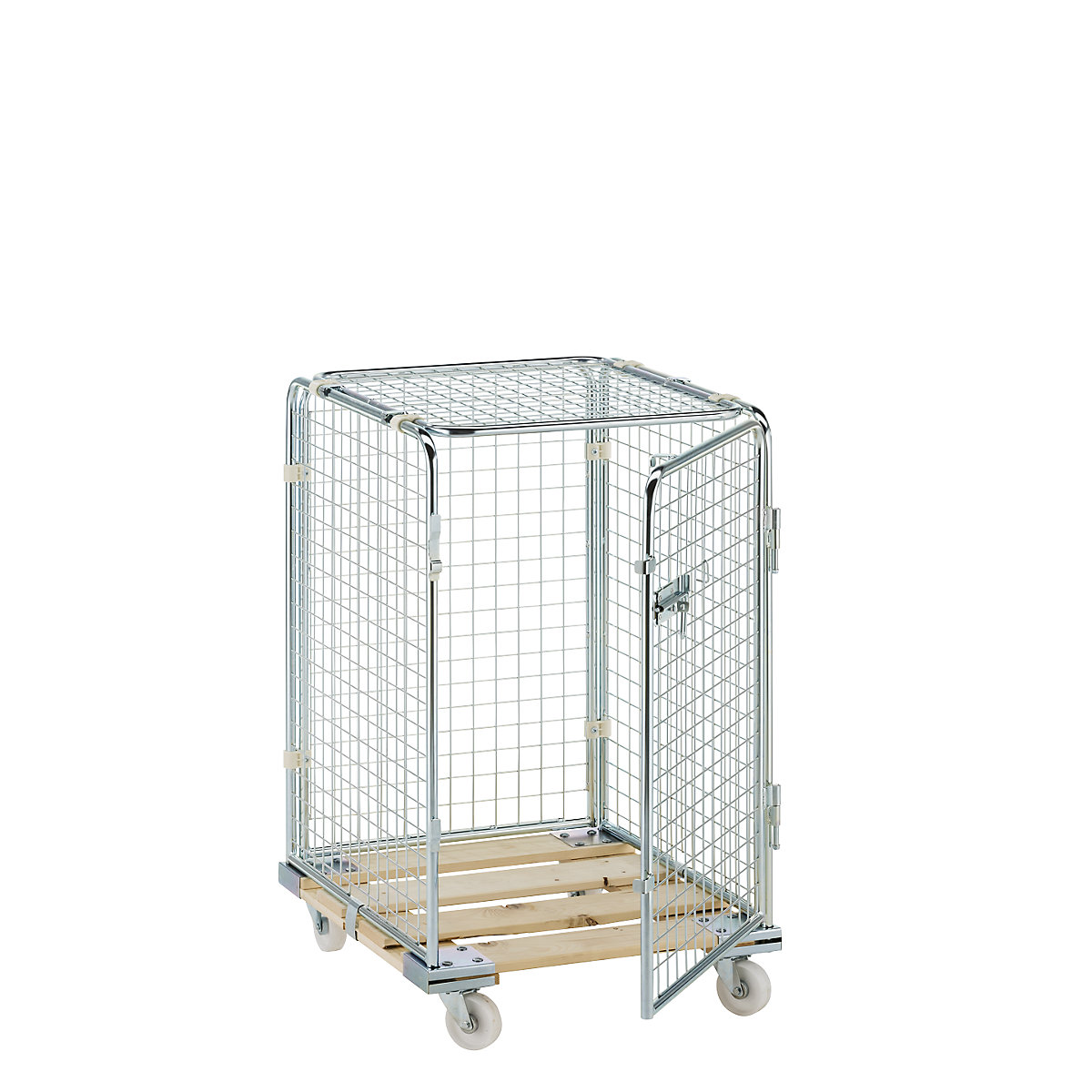 Security roll container with wooden dolly (Product illustration 6)-5