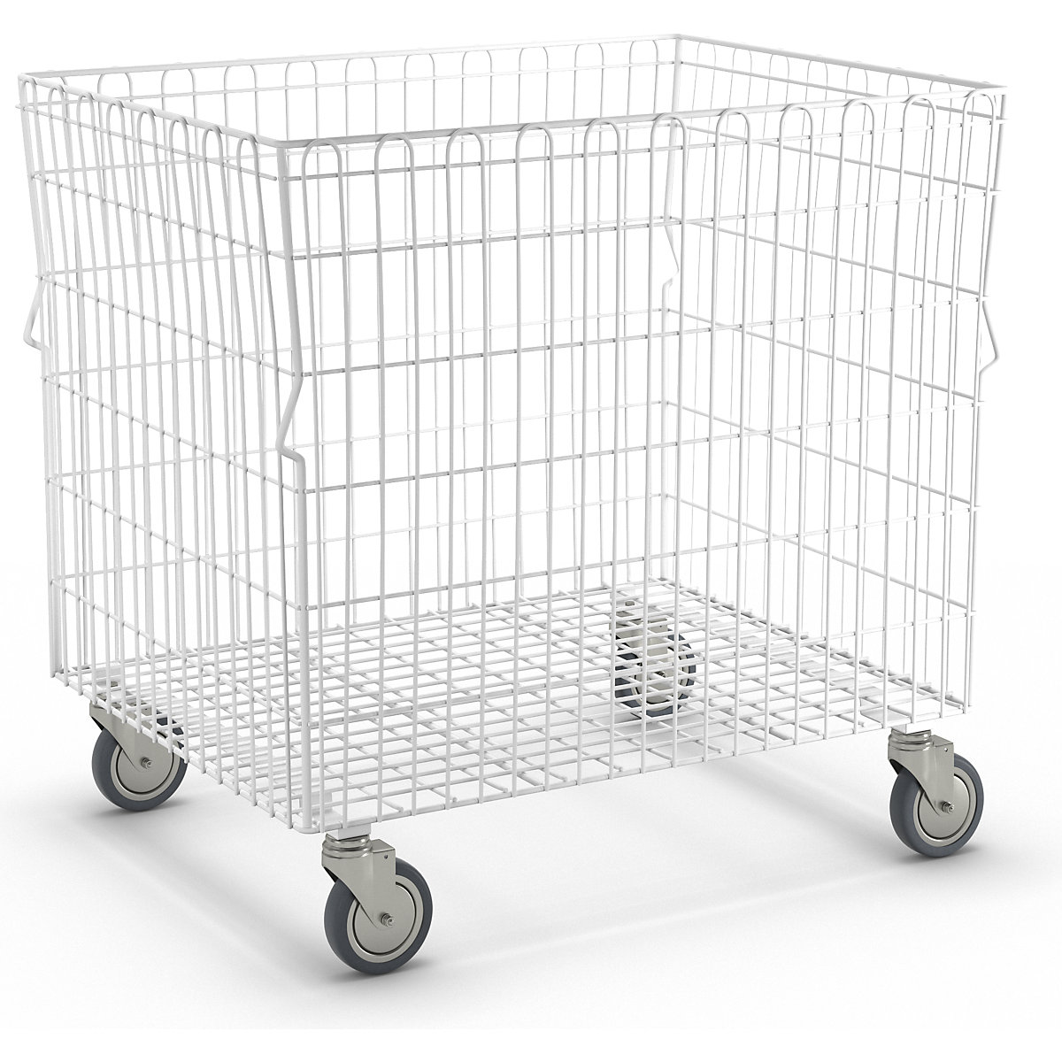 Storage and transport basket, without bumper protection strip, coated in white-12
