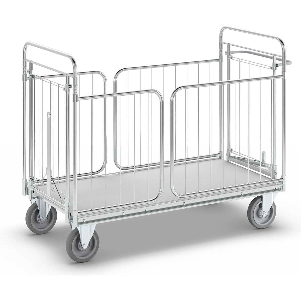 Trolley with panels on four sides – HelgeNyberg, internal length 1400 mm, LxWxH 1600 x 750 x 1180 mm-1
