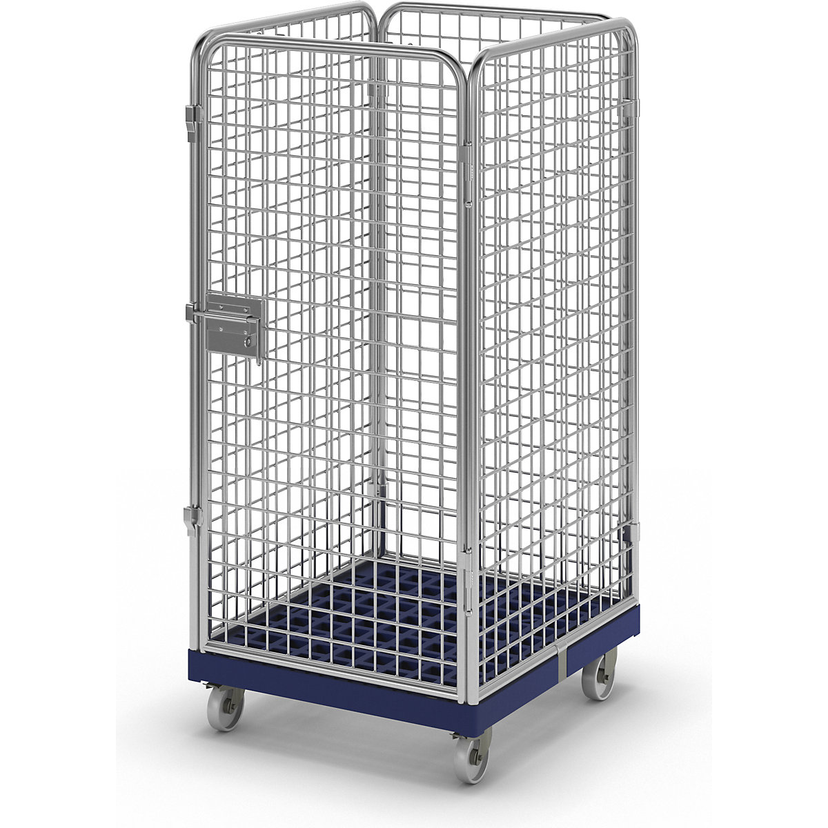 Wire mesh container with plastic dolly, 4-sided, effective height 1350 mm-8