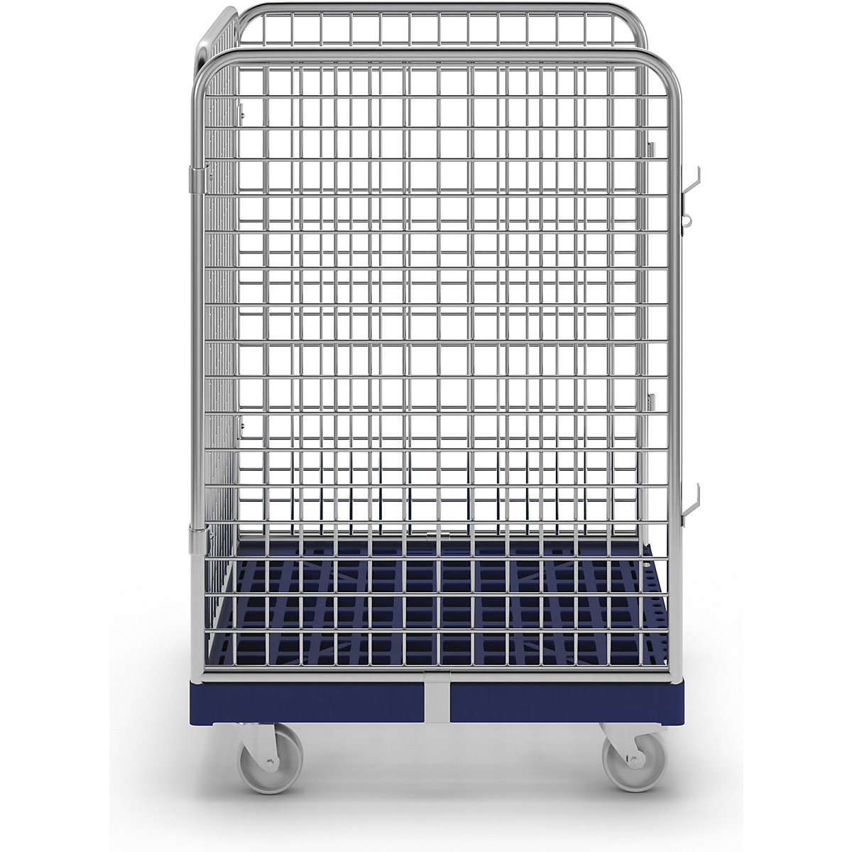 Wire mesh container with plastic dolly (Product illustration 2)-1