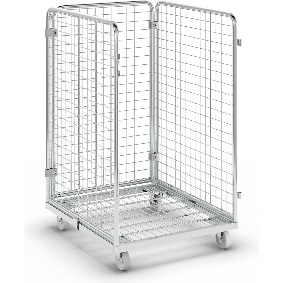 Wire mesh container with steel dolly