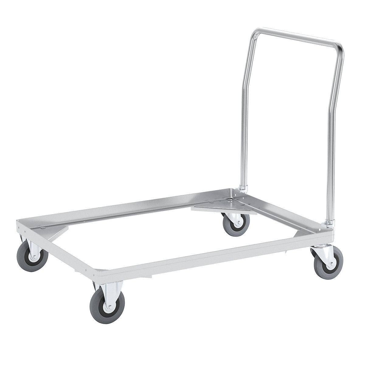 Aluminium dolly, loading height 150 mm – Gmöhling, internal LxW 772 x 572 mm, with handle bar-11