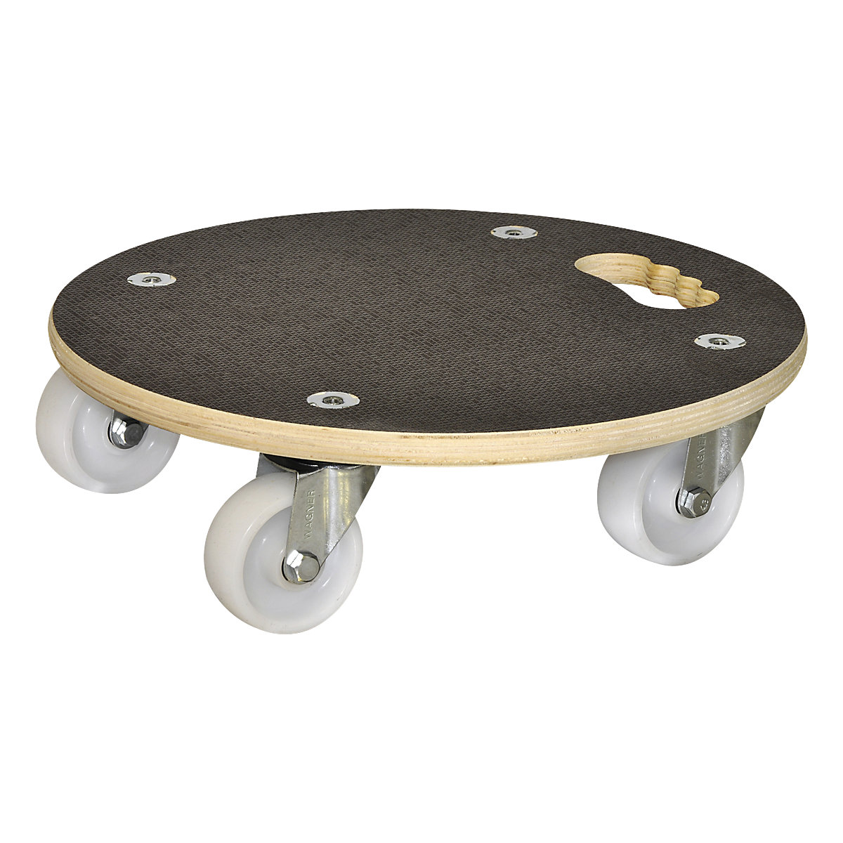MaxiGRIP transport dolly, round – Wagner, GH 1108, phenolic plywood panel, Ø 380 mm, max. load 250 kg, 2+ items-1