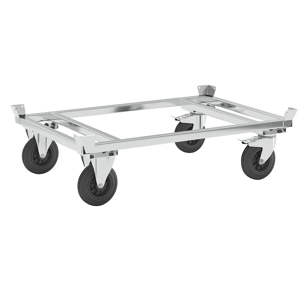 Pallet dolly, zinc plated – Kongamek, height 355 mm, with stops-11